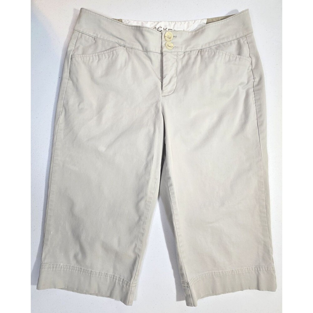 Women's Dockers Khaki Petite Mid Rise Stretch Pants Capris 10 P